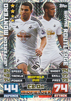 Jefferson Montero / Wayne Routledge Swansea City 2014/15 Topps Match Attax Duo #D17